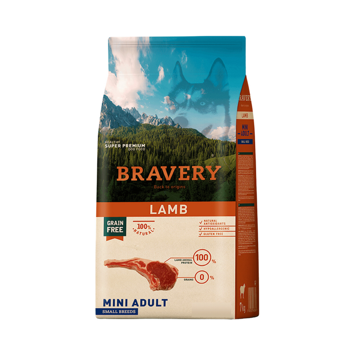 Bravery 2kg Mini Adult Dog Food (Lamb)