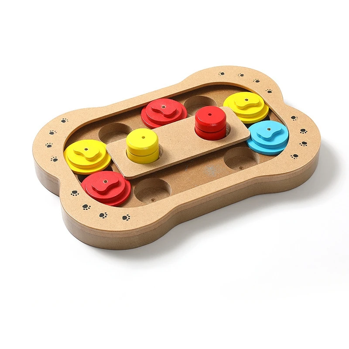 Funtails Wood IQ Puzzle Pet Toy (Bone / Paw)