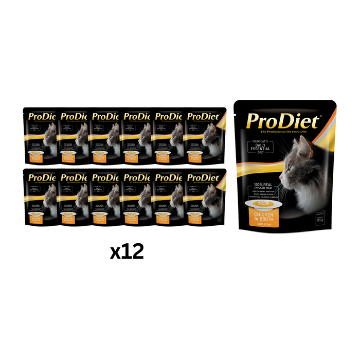 (Selection) ProDiet 85G Broth Wet Cat Food x 12 packs