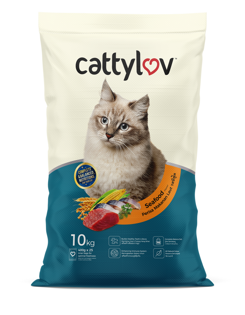 Cattyluv 10kg Dry Cat Food (Tuna / Seafood / Mackerel)