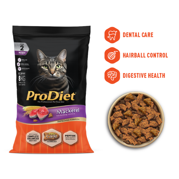 Prodiet 8kg Mackerel Adult Dry Cat Food