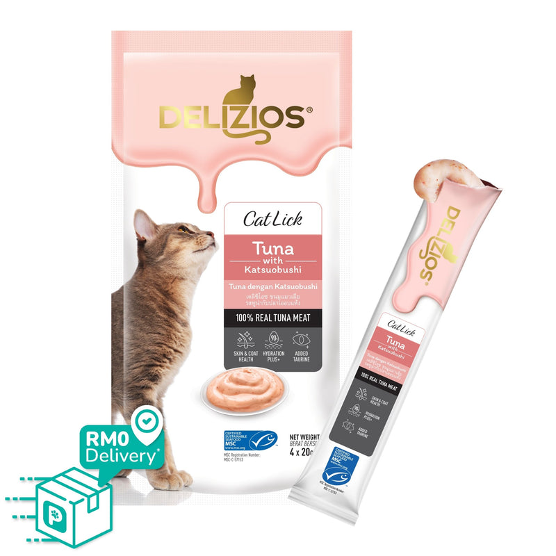 Delizios Catlick Jumbo Size 80g - Tuna with Katsuobushi (20gx4)