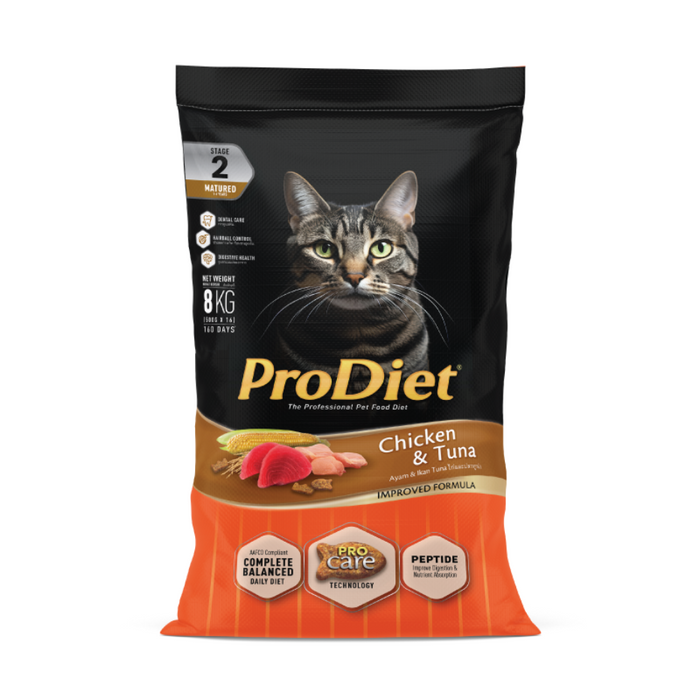 Prodiet 8kg Chicken Tuna Adult Dry Cat Food