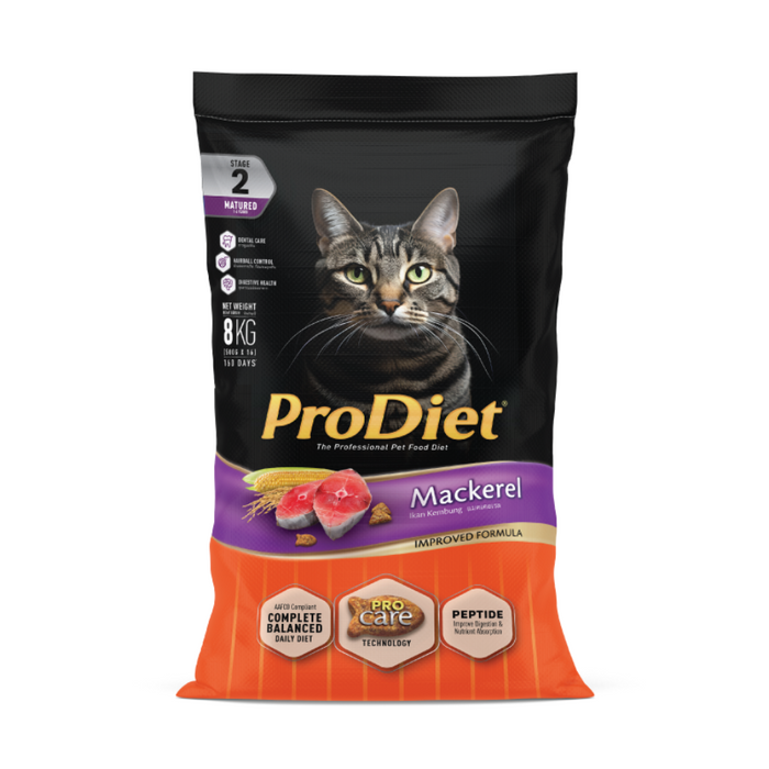 Prodiet 8kg Mackerel Adult Dry Cat Food