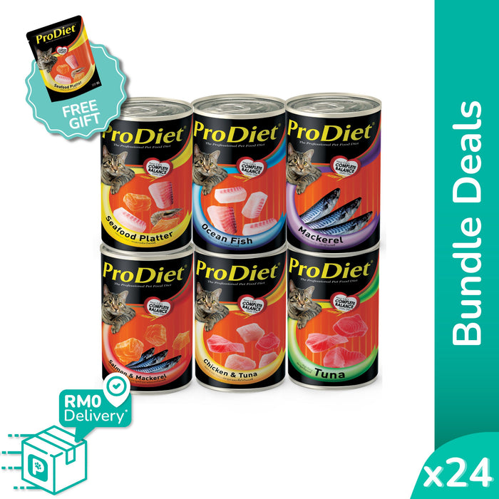[Bundle Deals] ProDiet Wet Cat Food Adult 400g x 24 Cans (FOC 1x Pouch)