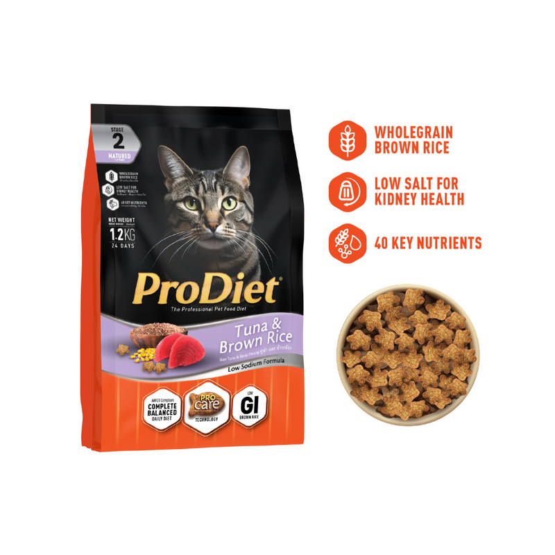 Prodiet 1.2kg Tuna & Brown Rice Dry Cat Food