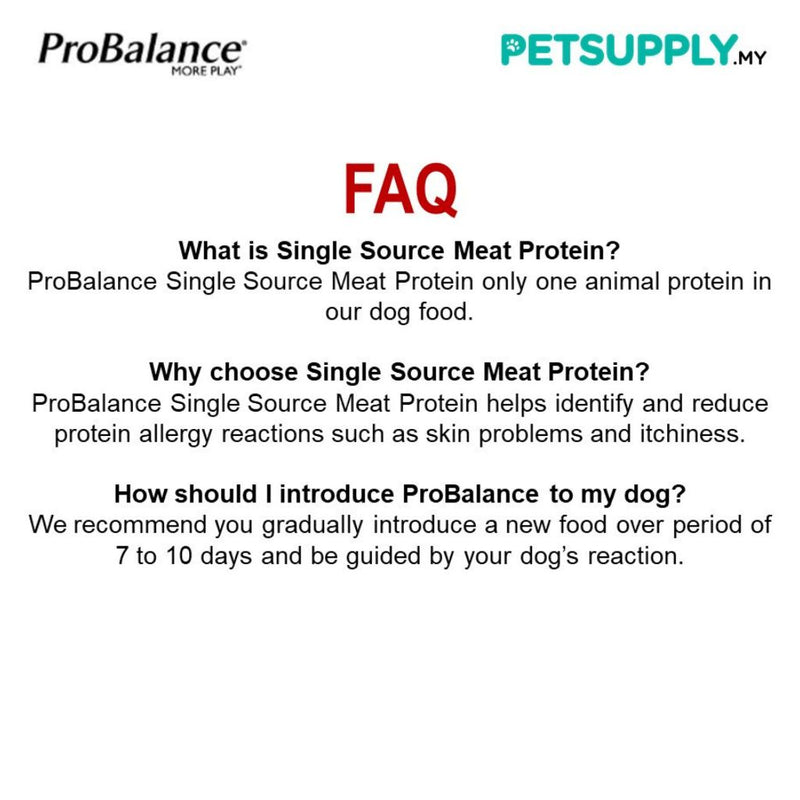 ProBalance 20kg Single Meat Protein Adult Dry Dog Food (Beef/Lamb)