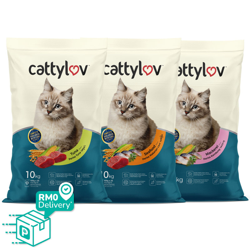 Cattyluv 10kg Dry Cat Food (Tuna / Seafood / Mackerel)