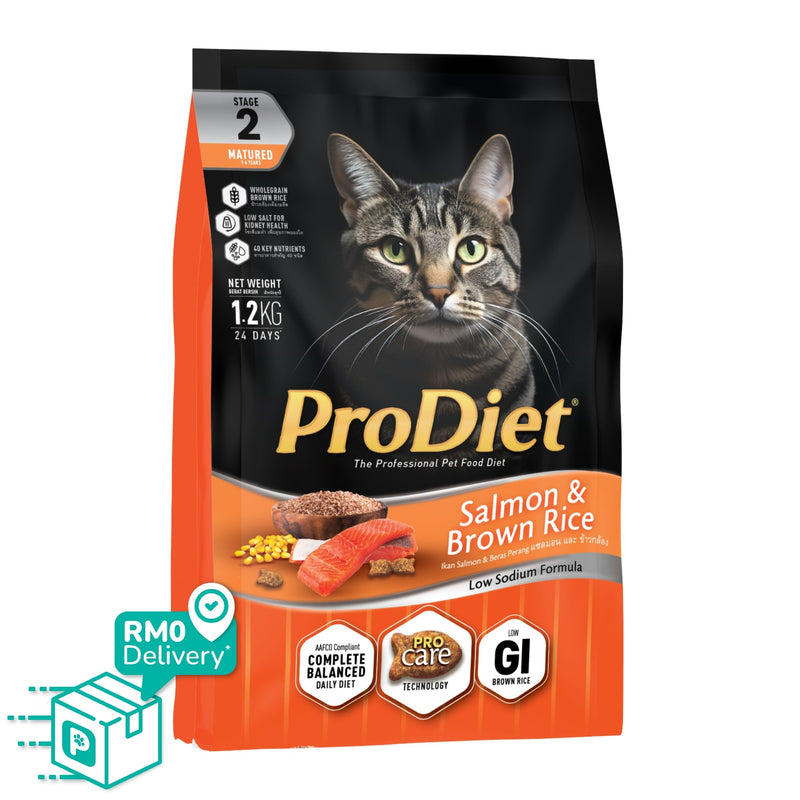 Prodiet 1.2kg Salmon & Brown Rice Dry Cat Food