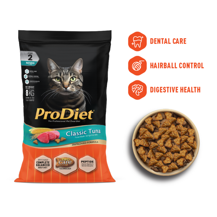 Prodiet 8kg Classic Tuna Adult Dry Cat Food