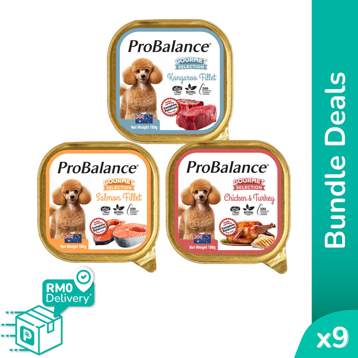 [Bundle Deals] Gourmet Selection 900g Wet Dog Food - 100g x 9