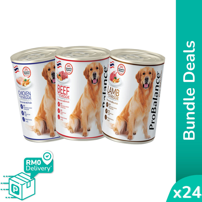 [Bundle Deals] ProBalance 9.6kg Wet Dog Food - 400g x 24 cans