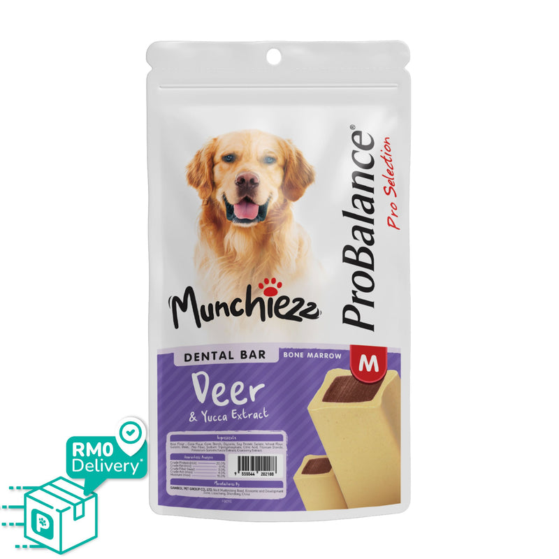 ProBalance Munchiezz Dental Bar 100g (Lamb / Turkey / Deer) Size S & M Dental Health Support