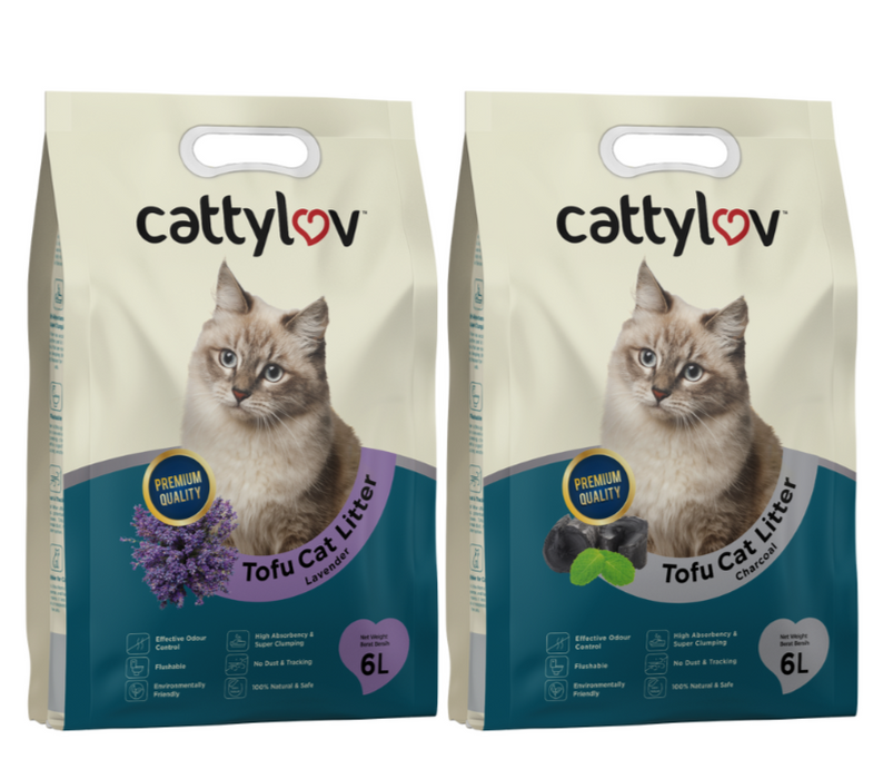 (Selection) Cattyluv 6L Tofu Cat Litter (Lavender / Charcoal)
