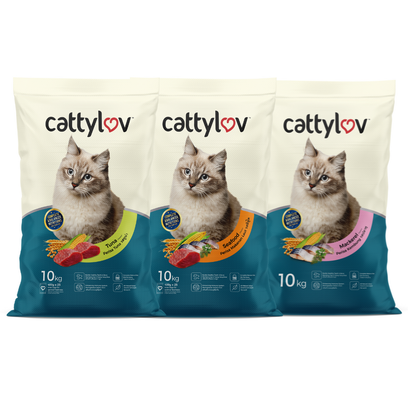 Cattyluv 10kg Dry Cat Food (Tuna / Seafood / Mackerel)