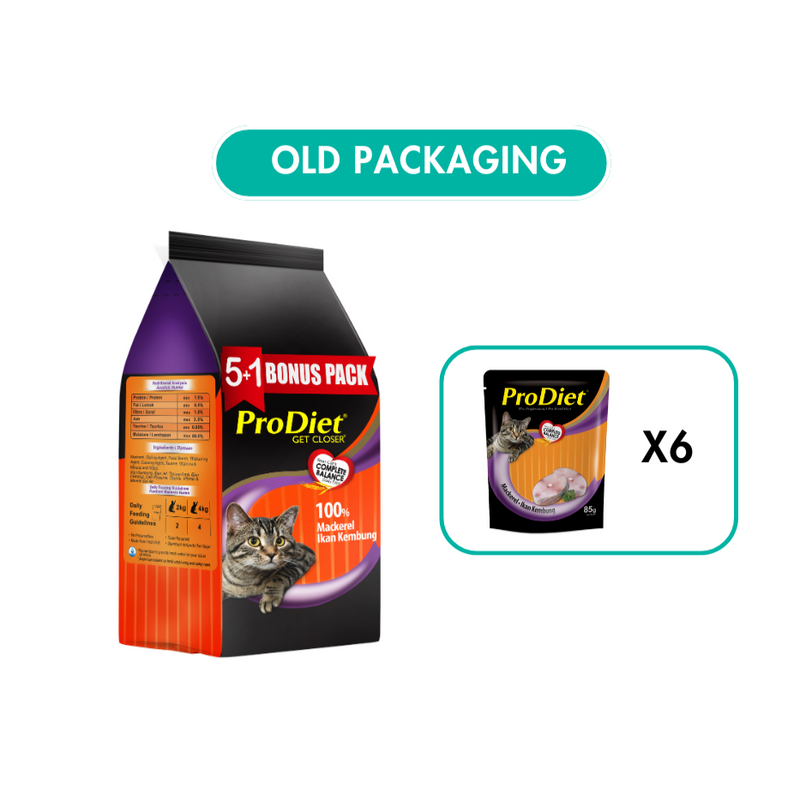 ProDiet 5+1 Mackerel 85g Wet Cat Food Promo Pack (1 Pack)