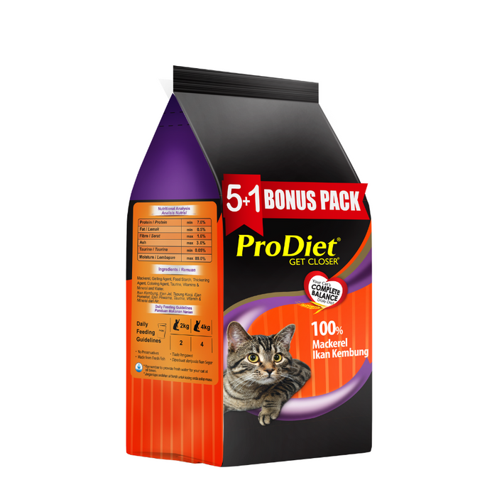 ProDiet Wet Cat Food Mackerel 85G 5+1 (Promo Pack)