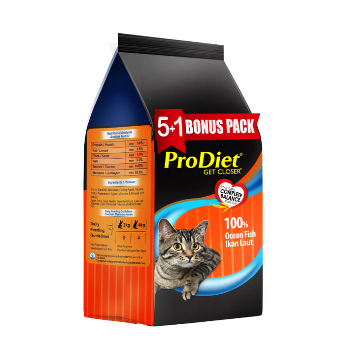 ProDiet Wet Cat Food Ocean Fish 85G 5+1 (Promo Pack)