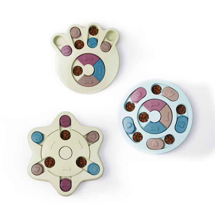 Funtails Dog IQ Puzzle Toy (Round /Paw)