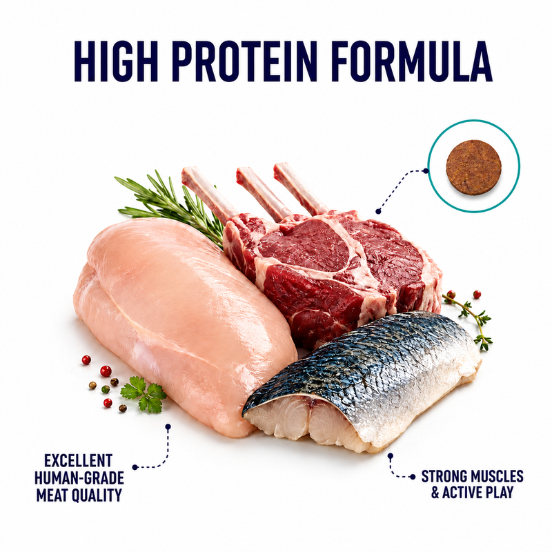 SIMPLE 3kg High Protein Raw 5 Premium Dog Dry Food with 5 Type Meat [Added Prebiotics] 3 Flavours