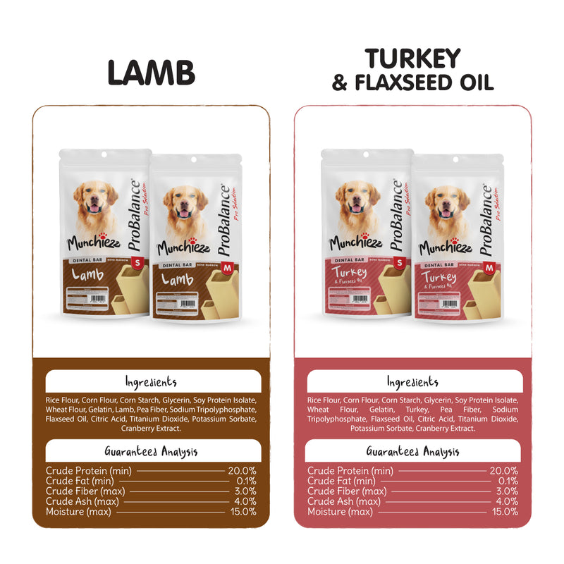 ProBalance Munchiezz Dental Bar 100g (Lamb / Turkey / Deer) Size S & M Dental Health Support