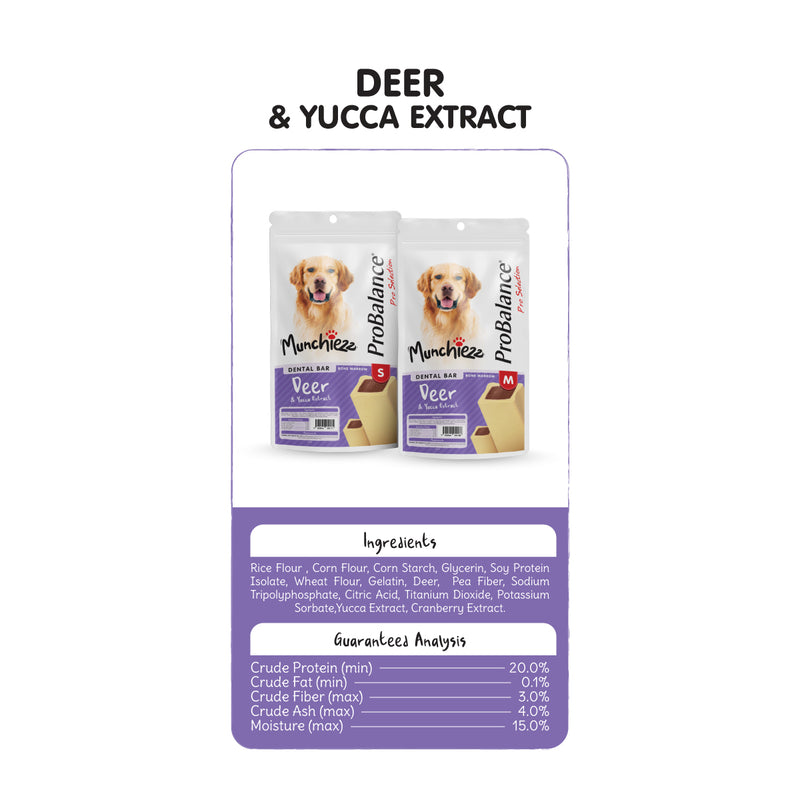 ProBalance Munchiezz Dental Bar 100g (Lamb / Turkey / Deer) Size S & M Dental Health Support
