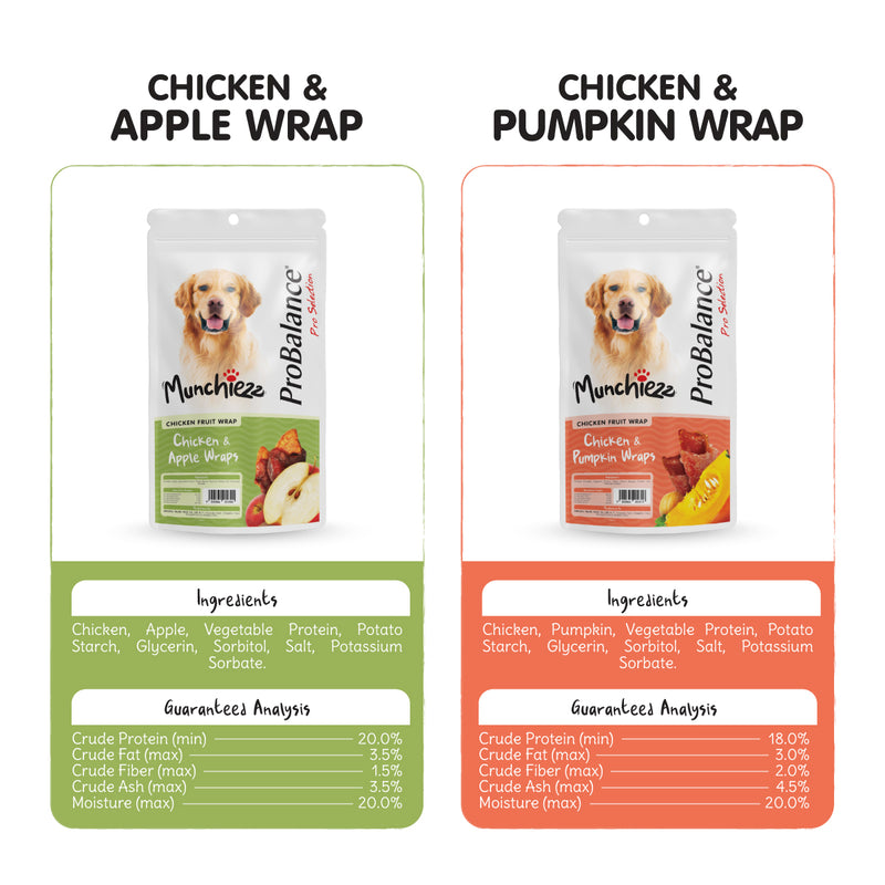 ProBalance Munchiezz Fruit Wraps 100g (Apple / Pumpkin) Dental Health Support