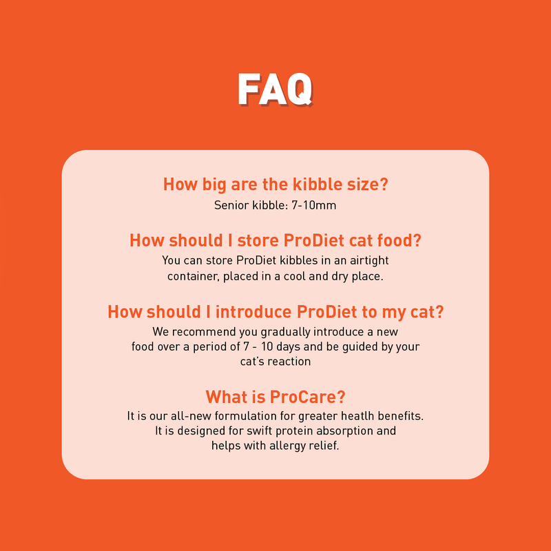 Prodiet 1.25kg Senior Dry Cat Food - Salmon & Chicken