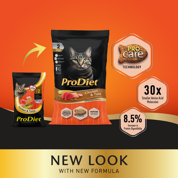 Prodiet 8kg Chicken Tuna Adult Dry Cat Food