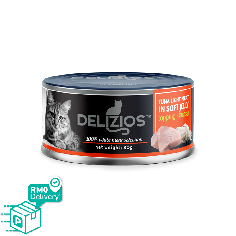[Buy 5 Free 1] Delizios 400g Bonito White Meat Series Wet Cat Food (Free Cheese)