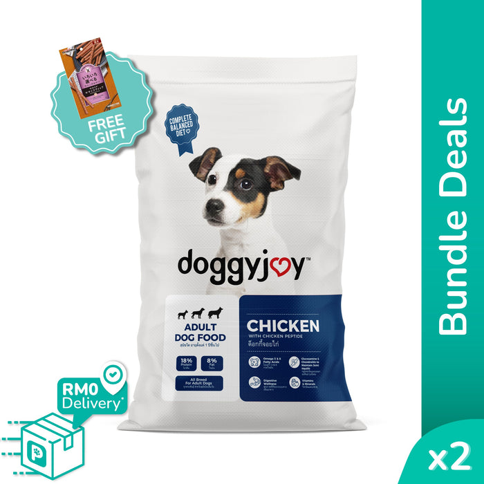 [Bundle Deals] Doggyjoy 20kg Chicken Dry Dog Food (Free Dog Snacks)