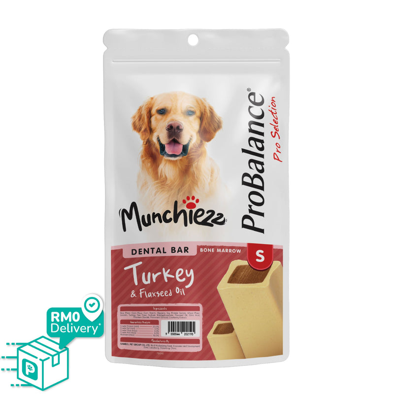 ProBalance Munchiezz Dental Bar 100g (Lamb / Turkey / Deer) Size S & M Dental Health Support