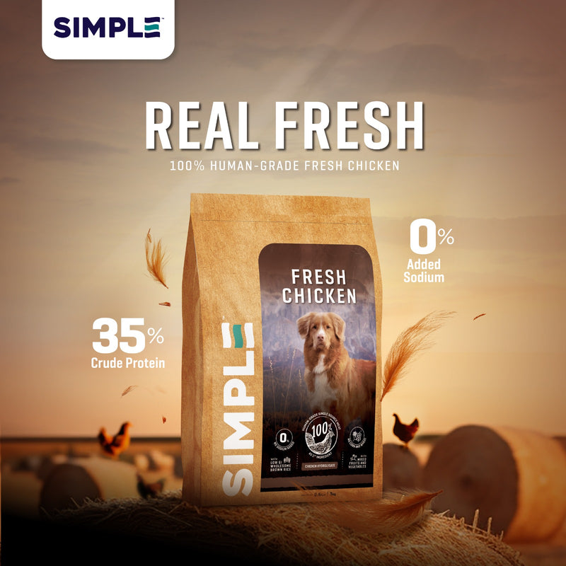 3KG SIMPLE Fresh Human-Grade Meat Dry Premium Dog Food