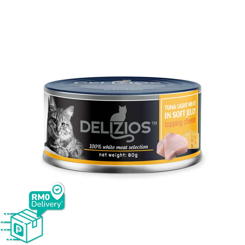 [Buy 5 Free 1] Delizios 400g Bonito White Meat Series Wet Cat Food (Free Cheese)