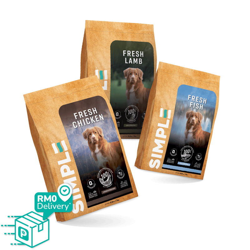 3KG SIMPLE Fresh Human-Grade Meat Dry Premium Dog Food