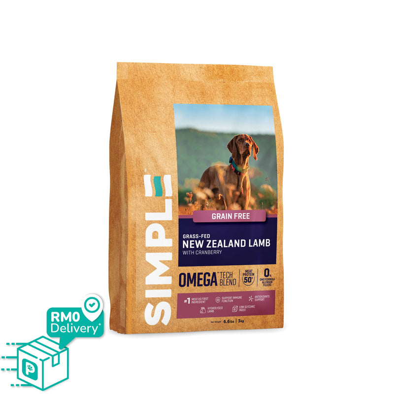 Simple 3kg Grain Free Dog Dry Food (Salmon / Chicken / Lamb)