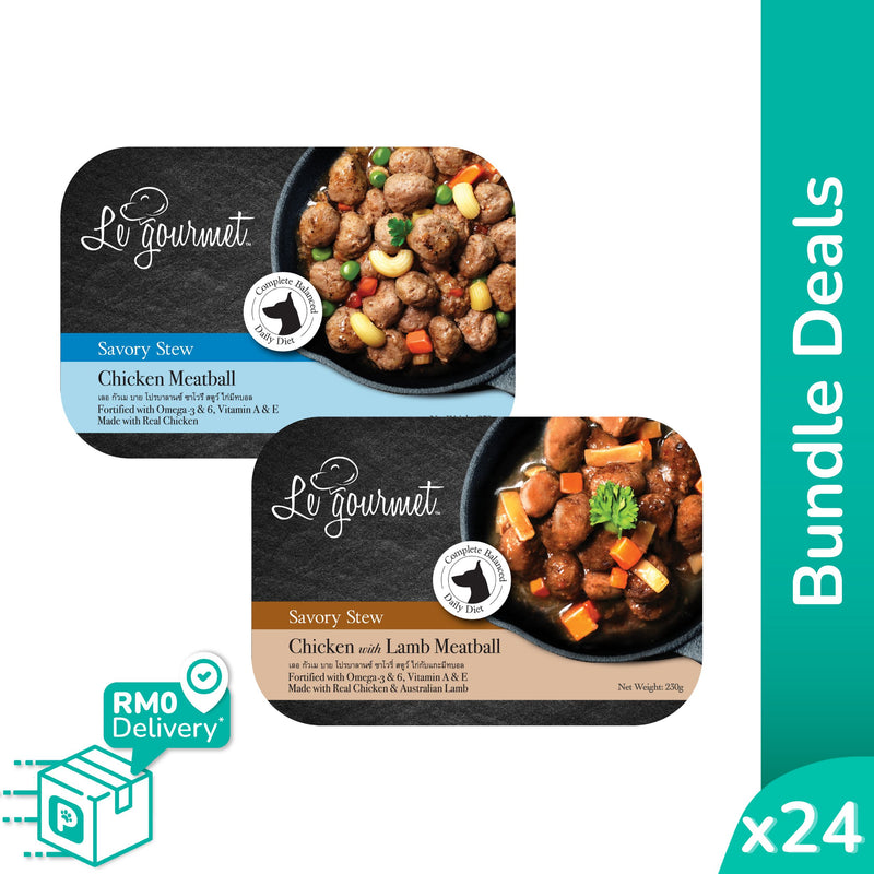 [Bundle Deals] Le Gourmet 230g Savory Stew Meatball Dog Wet Food (24 packs)