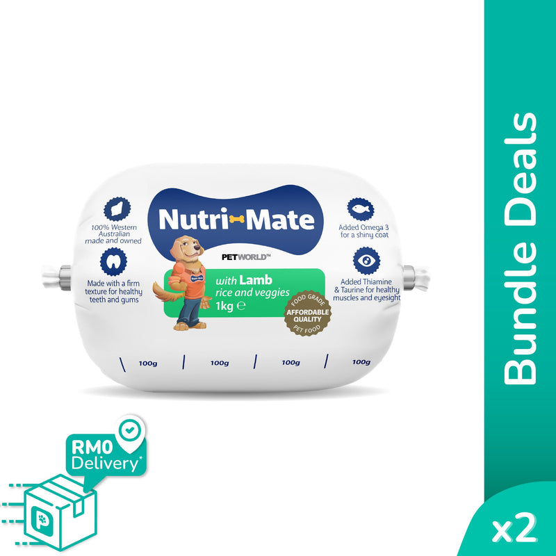 Nutri-Mate Lamb with Rice and Veggies 900g (450g x2 packs) Keep Frozen