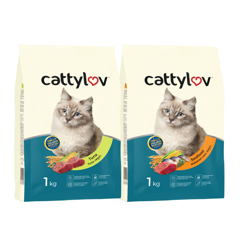 Cattyluv 1kg Dry Cat Food (Tuna / Seafood)
