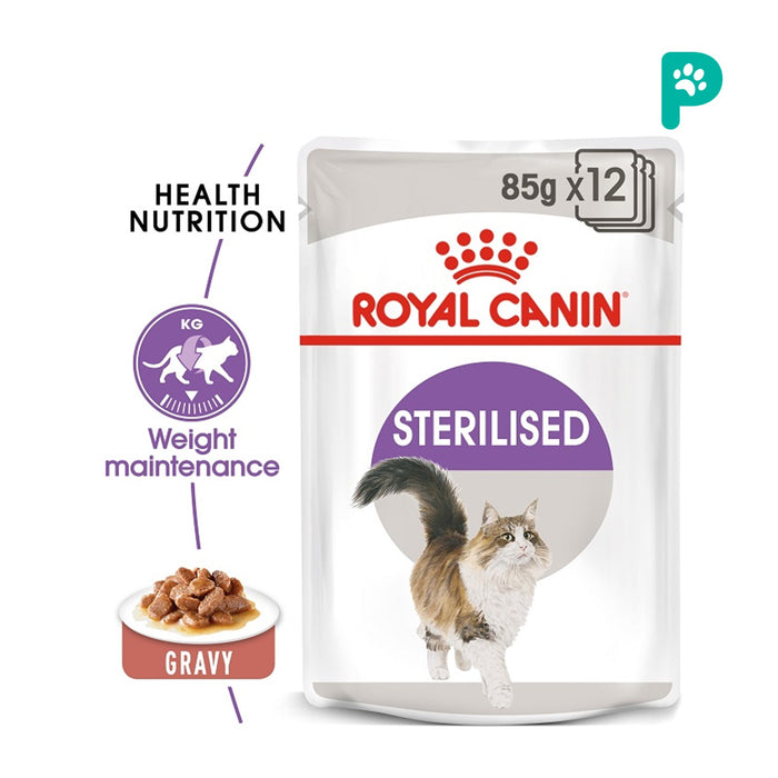 Royal Canin Sterilised Gravy Cat Pouch Food 85gx12